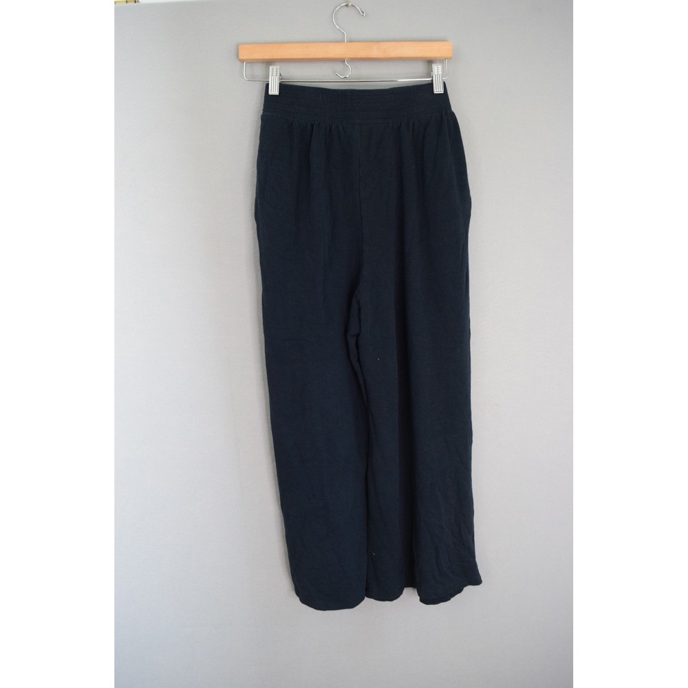 Daily Practice by Anthropologie Tie Waist Black Wide Leg Medium Sweatpant - Picture 2 of 3